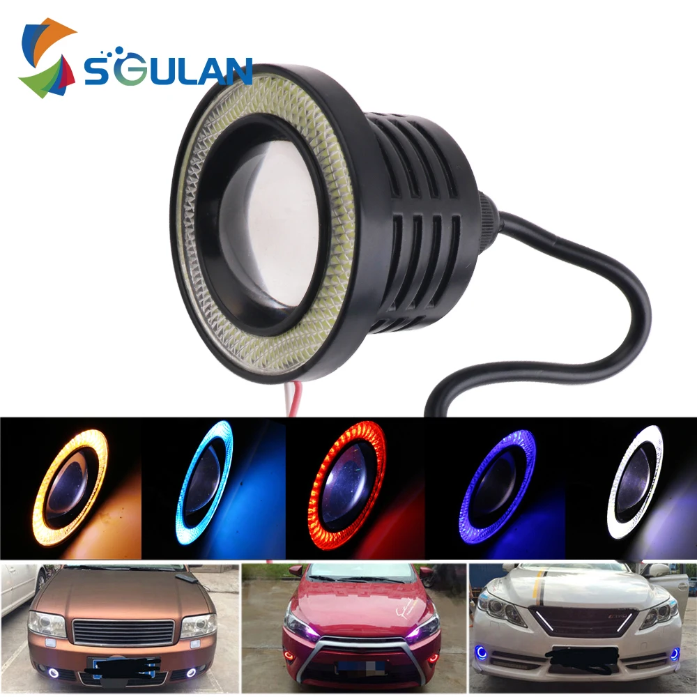 2 шт. DRL COB светодиодные фары ангельские глазки Красная Лампа Противотуманные