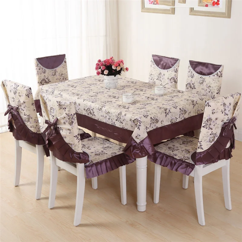 Дешевые скатерти с чехлы на стулья для обеденный стол в пасторальном стиле