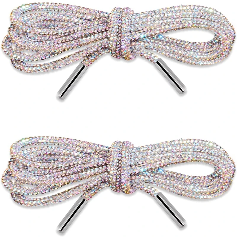 1 Paar glitzernde Schnürsenkel mit Strasssteinen, Diamant-Schnürsenkel, glänzende runde Schnürsenkel für Sneaker und Hoodies – Detail 21