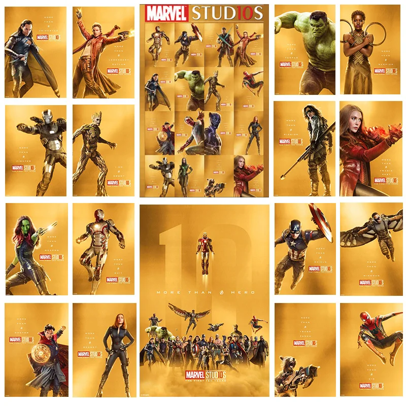 

Marvel Canvas Marvel Anniversary Canvas Painting Superhero Iron Man Prints Posters Wall Art Picture Living Room Decor Cuadros