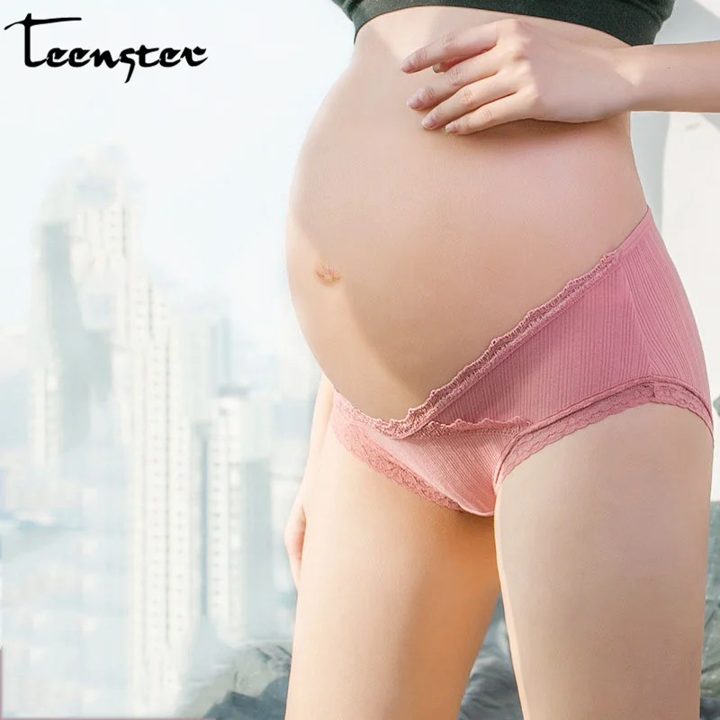 Женское нижнее белье с низкой талией и кружевами для беременных удобная одежда |