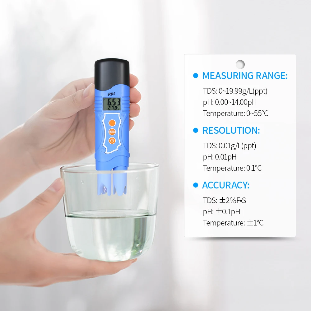 PH метр тестер качества воды устройство для анализа pH/TDS/температурный Измеритель