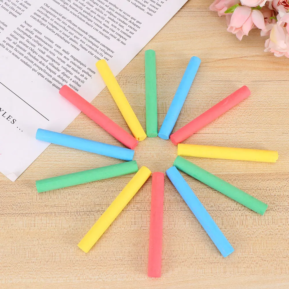 

2 Boxes/24Pcs Water Soluble Chalk Dust-free Blackboard Chalk Graffiti Chalk