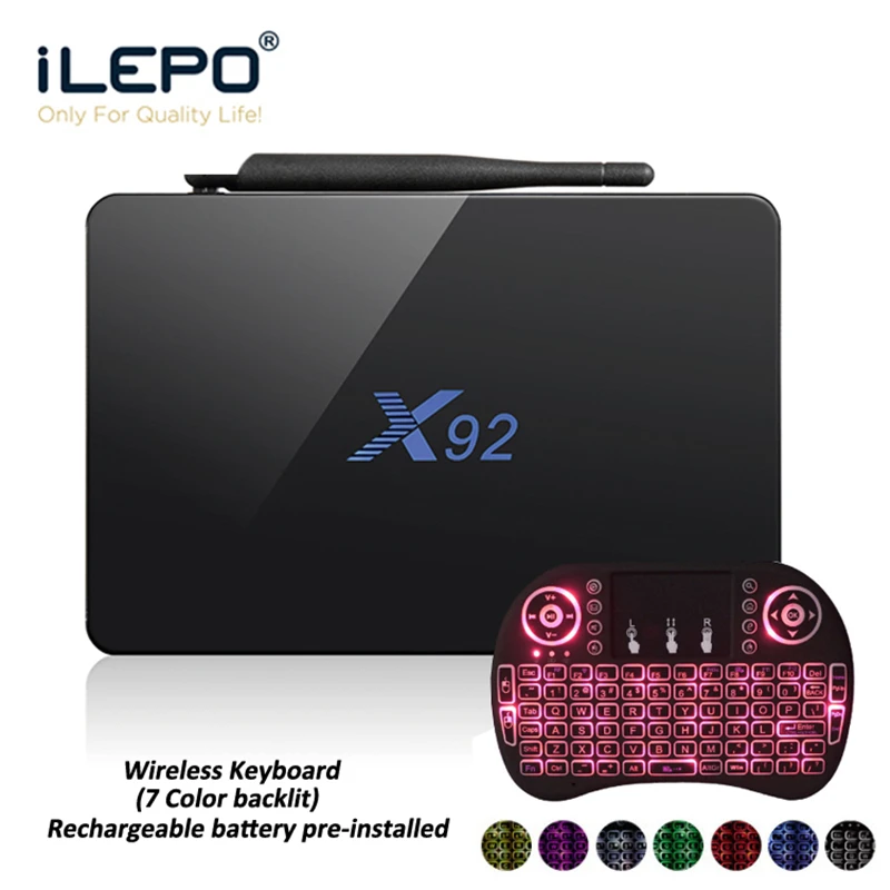 ILEPO tv Box X92 Android 7,1 Smart Amlogic S912 Восьмиядерный 64 бит 2G/16G 3g/16G Поддержка 2,4/5 ГГц WiFi Android бокс ТВ коробки