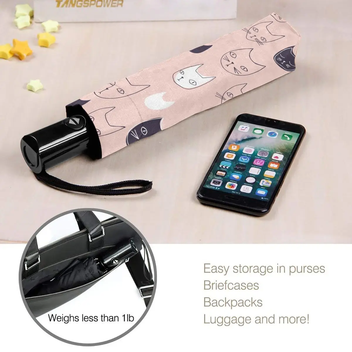 Солнечный зонтик Милые графические кошки Автоматический складной портативный зонтик для мужчин и женщин Защита от солнца дождь Ветрозащитный пляжный зонтик.