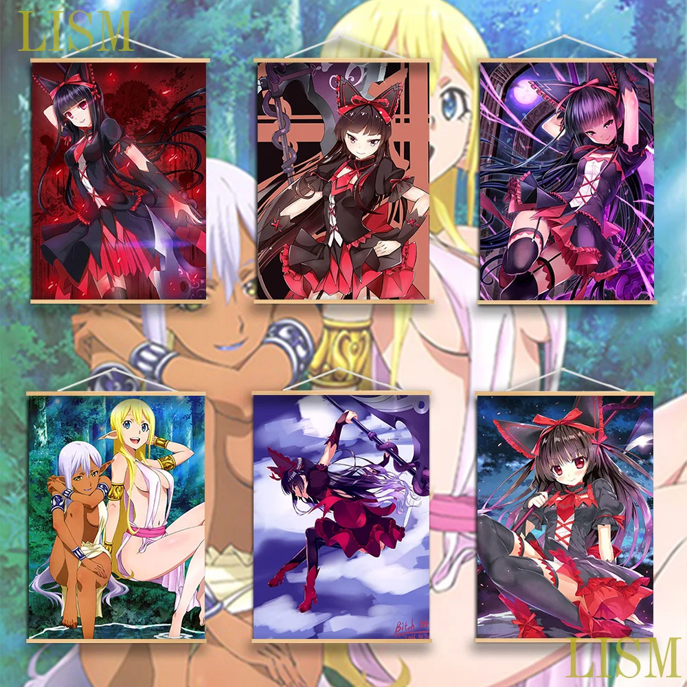 Ворота Jieitai Kanochi Nite Kaku Tatakaeri Rory Mercury Аниме Манга настенный постер из массива дерева