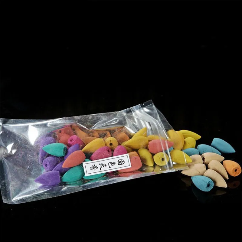 50Pcs/Bag Natural Buddha Backflow Incense Cones Indoor Jasmine Sandalwood Tower Aromatherapy Fragrant For Teahouse | Дом и сад