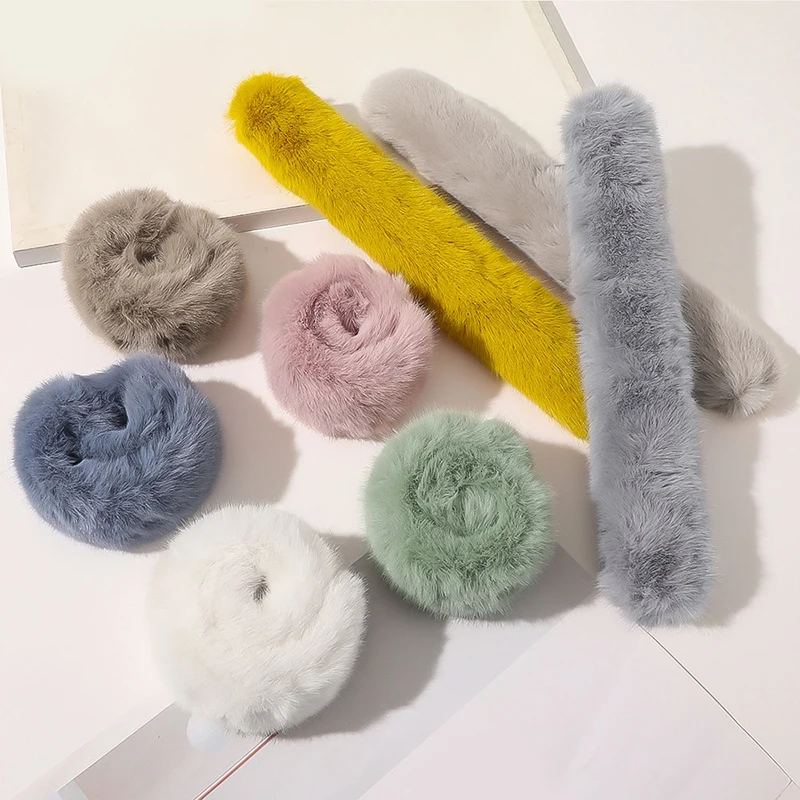 2021 зимняя теплая мягкая плюшевая резинка для женщин волшебная пучка эластичные