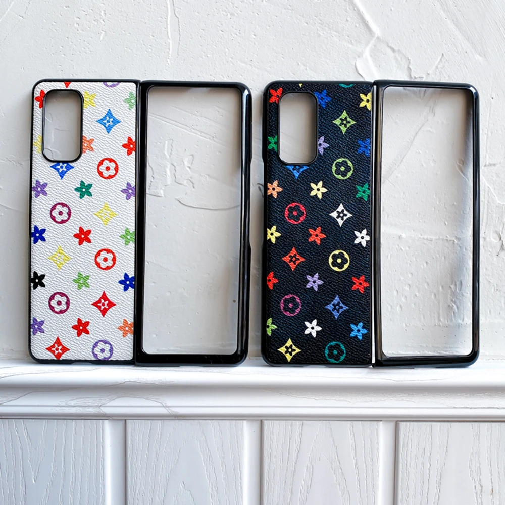 

For Mi Mix Fold 5G Case New Fashion Flower Hard PC Leather Back Cover on For Mi Mix Fold MixFold 5G Phone Cases Cute Fundas