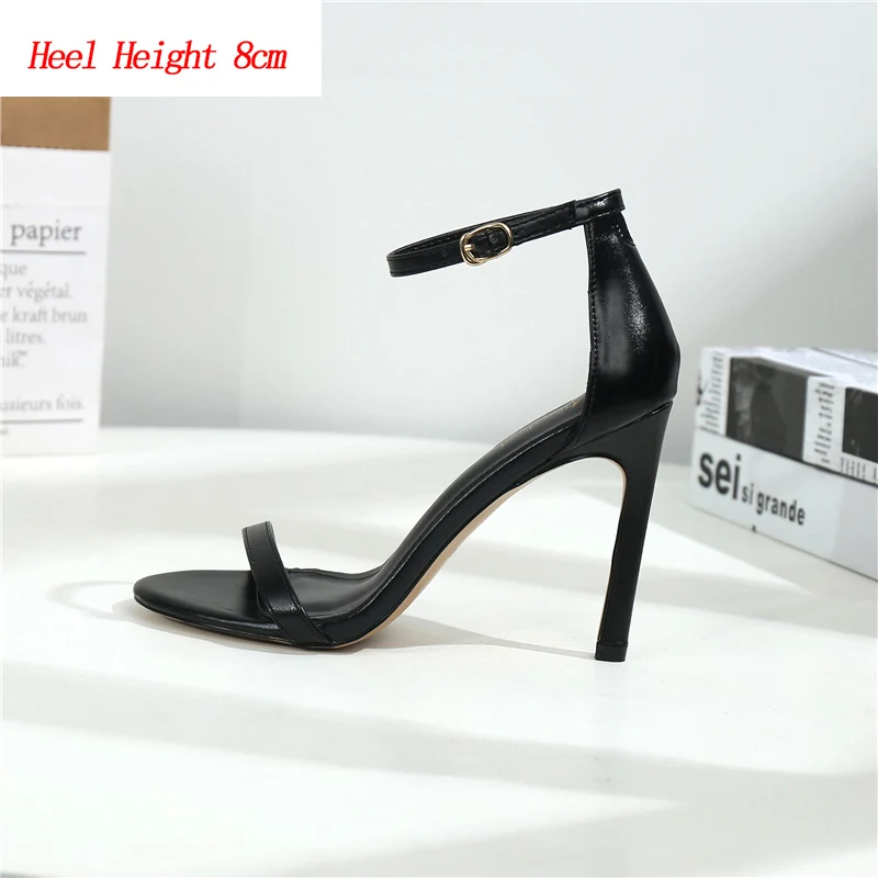 Heel Height 8cm Г. Женские босоножки на высоком каблуке 10, 8, 6 см женские туфли с ремешками для стриптиза, большие размеры 33-43 туфли-лодочки телесного цвета на шпильке для стриптиза - Цвет: Heel Height 8cm