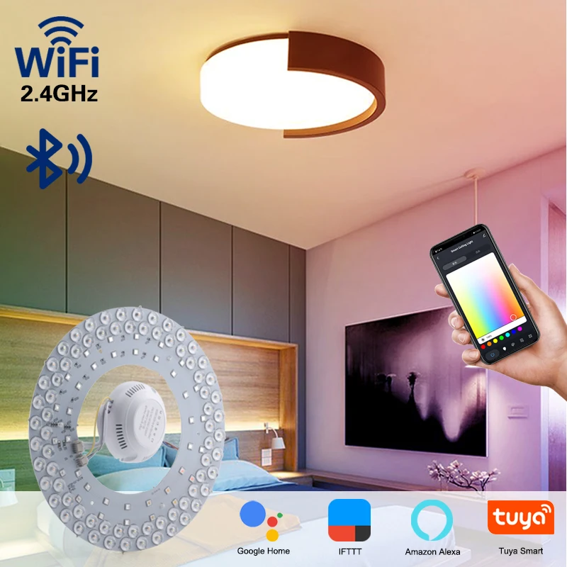 

Умные светодиодные чипы, бусины, Wi-Fi RGB + CW + WW светодиодный Светодиодный модуль с регулируемой яркостью, сделай сам, потолочный светильник, ис...