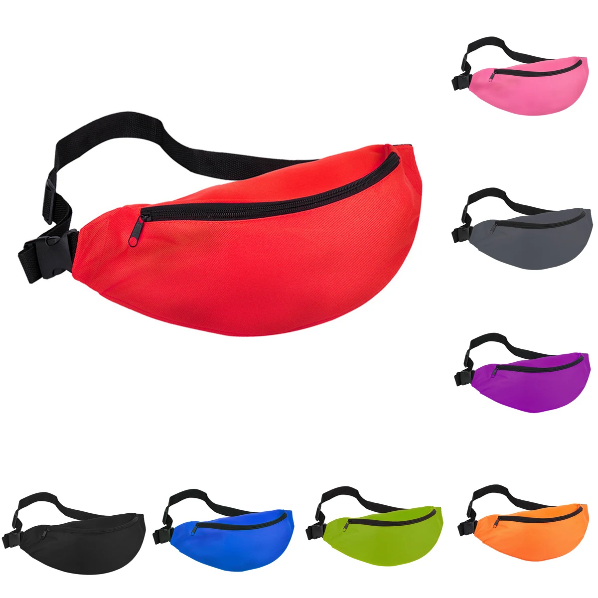 

Fanny Pack for Women Men Waist Bag Unisex Waist Bag Belt Bag Zipper Pouch Packs black