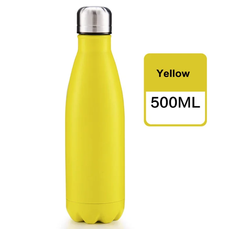 Yellow Вакуумная бутылка 17 унций в форме колы, бутылка с двойными стенками из нержавеющей стали, бутылка для воды, спортивные напитки, холодная и горячая - Цвет: Yellow
