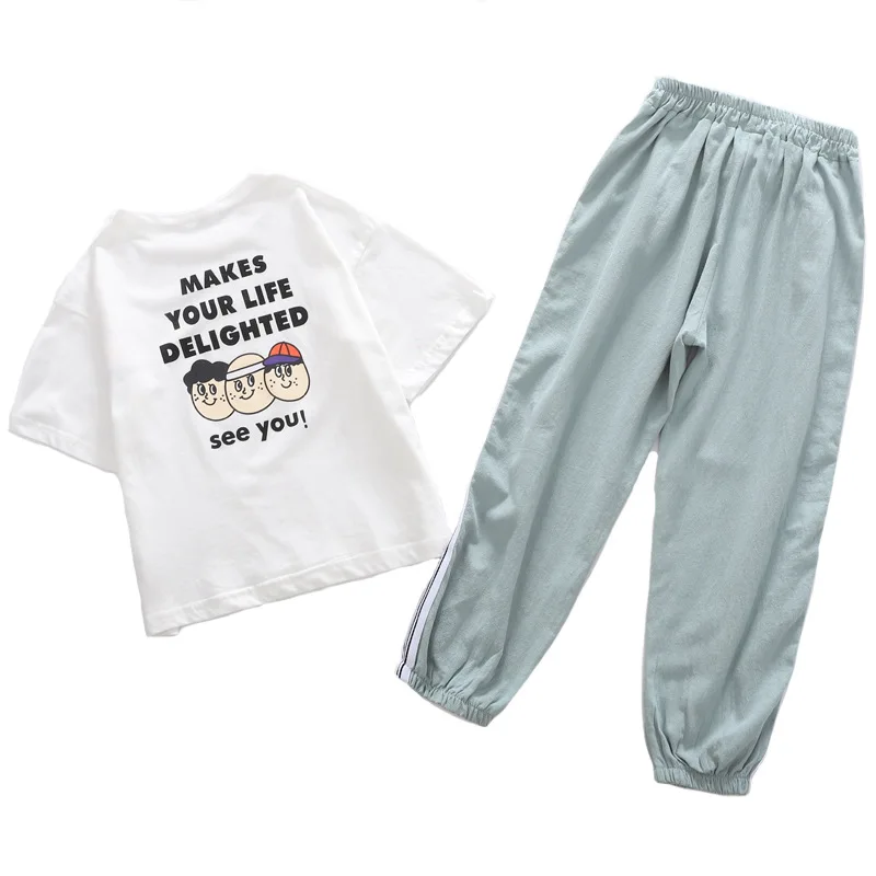 Kids Tracksuit For Girls Clothing Sets Summer Clothes Casual Sport Suit Outfit Teen Children 5 6 7 8 9 10 12 Year | Детская одежда и