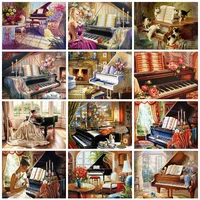 home decor mosaic painting piano embroidery diamond accessories jewel cross stitch paint wall art diy full drills painting