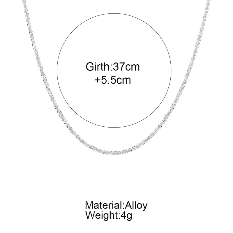 

New Fashion Popular Silver Sparkling Clavicle Chain Choker Necklace For Women Fine Jewelry Wedding Party Birthday Gifts