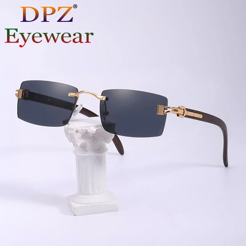 Солнцезащитные очки без оправы для мужчин и женщин роскошные модные брендовые