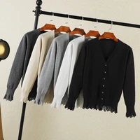 clothing cardigan female blouses cropped crochet top korean fashion style jersey tricot knitted ladies sweaters outerwear black