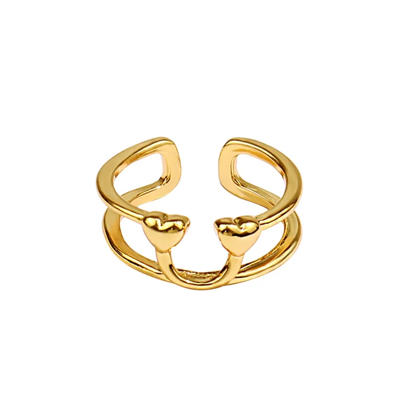 

Creative Geometry Heart Open Ring For Women Girl Gold Minimalist Female Finger Ring Wedding Jewelry Accessories 2021 Anillos BFF