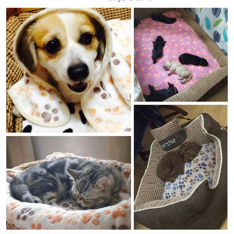 Мягкое Фланелевое покрывало для собаки мягкое Коралловое одеяло теплая кровать