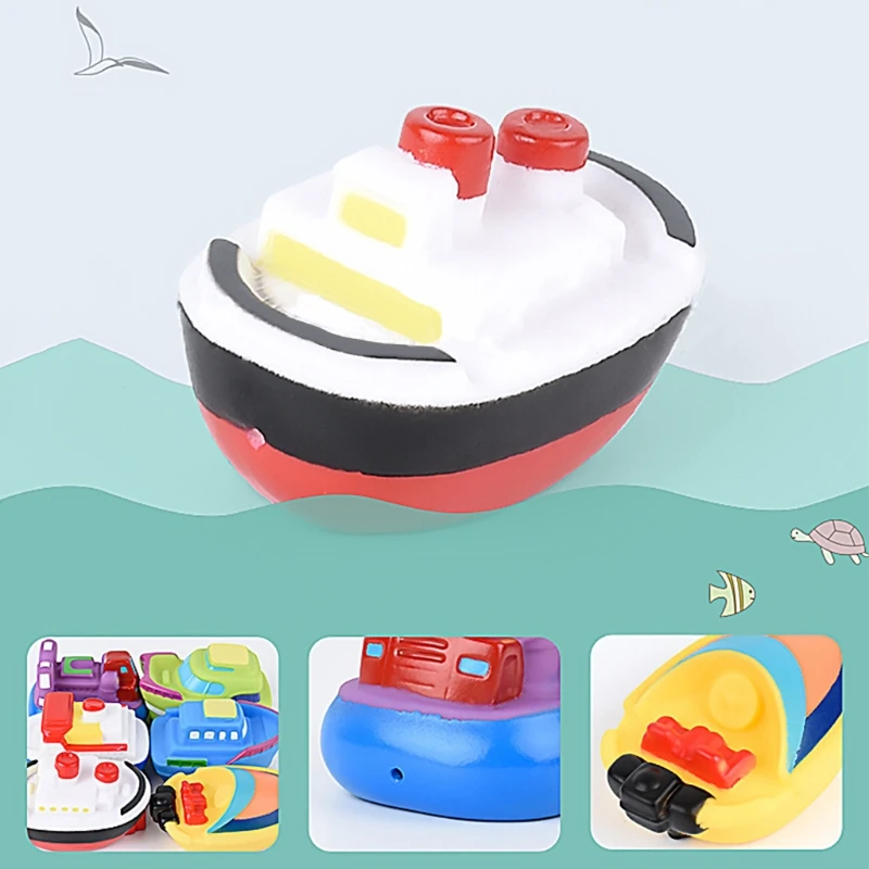 

6 Pieces Kids Shower Bathtub Boat Toys Baby Shower Spray Toys Bathtub Kids Play Water Games Tool Kids Bathing Supplies