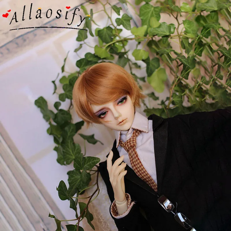 

Allaosify 1/3 1/4 1/6 1/8 BJD SD Wigs Handsome Multiple Colour Bangs High Temperature Fiber Hair For Dolls