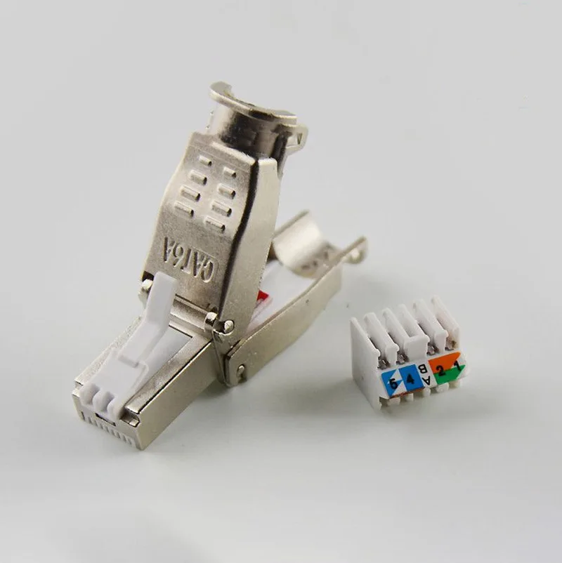 Металлический сетевой модуль с экранированной хрустальной головкой соединитель