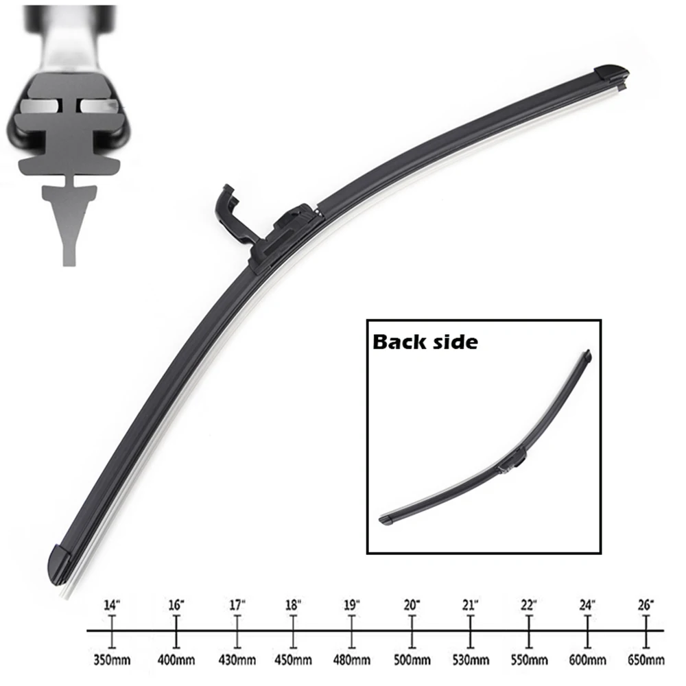 Car Wiper Blade Universal U Hook Type 14&quot16&quot17&quot18&quot19&quot20&quot21&quot22&quot24&quot26&quot Windscreen Windshield Rubber Auto Wipers