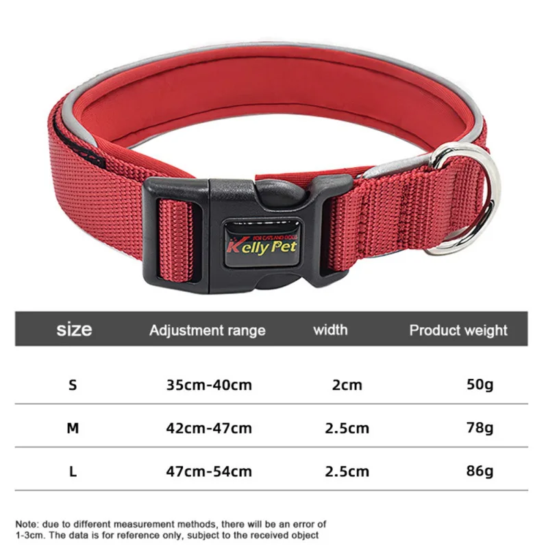 

Reflective Nylon Adjustable Dog Collar With Safety Lock Pet Collar Suitable For Larg Medium And Small Dogs