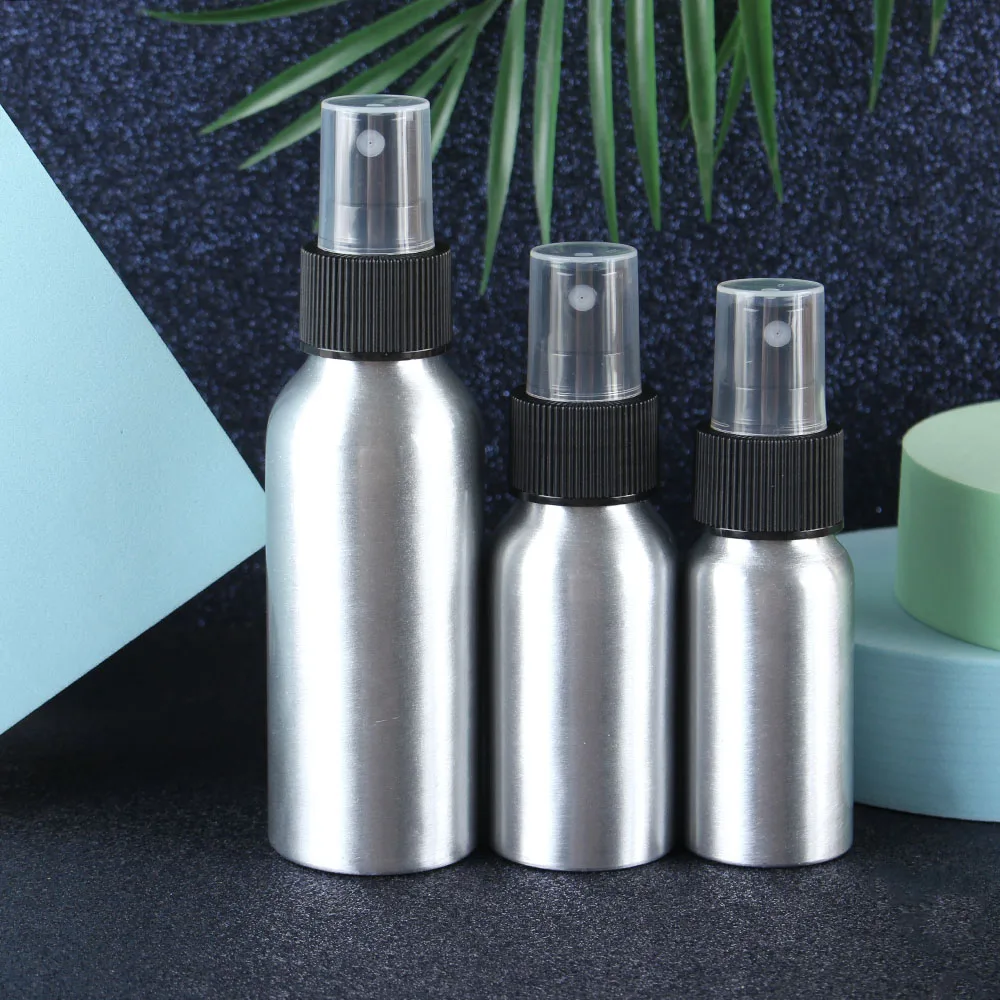 

30/50/100ml Aluminum Mist Spray Bottle Refillable Perfume Portable Empty Container Travel Cosmetic Sprayer Atomizer Silver 1pc