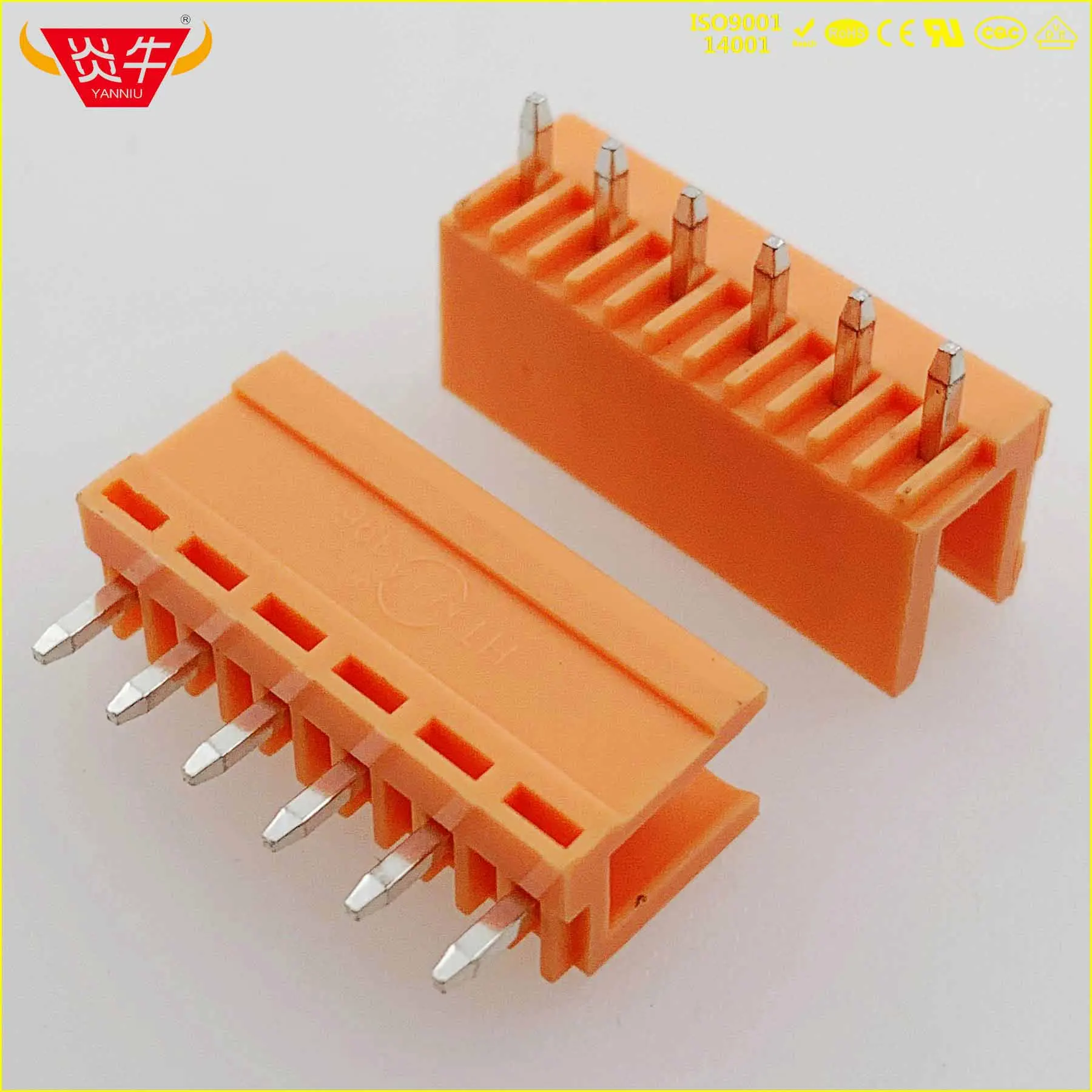 HT396V 3,96 2P~ 12P разъем печатной платы штепсельный Блок 15EDGVC 3,96 мм 2PIN~ 12PIN оранжевый проводной терминал Феникс контакт KEFA - Цвет: HT396V-3.96-6P