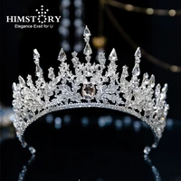 himstory noble stunning rhinestone crown and tiaras wedding bride queen headband woman hair accessories hairwear jewelry