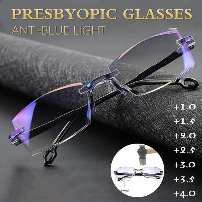 

Sapphire High Hardness Anti-Blue Progressive Far And Near Dual-Use Reading Glasses For Men Women FS99
