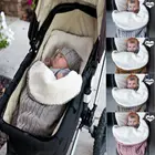 Зимнее одеяло для новорожденных на коляску, теплый вязаный крючком спальный мешок для маленьких детей