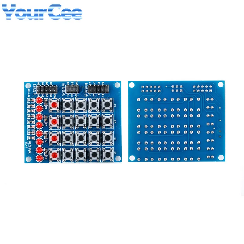 Матричный модуль для клавиатуры 4x4 4*4, 16 кнопок, панель переключателя клавиатуры с 8 светодиодами, аксессуар «сделай сам» для Arduino