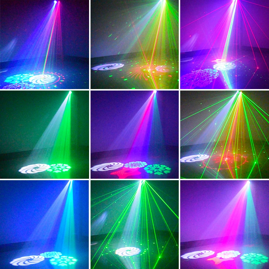 Лазерный проектор для дискотеки 52 узора голосовое управление музыкой