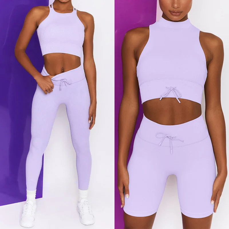 

Women's Tracksuit Yoga Set Female Clothing Seamless Long Sleeve Top Sports Bra High Waist Running Leggings Workout Fitness Suit