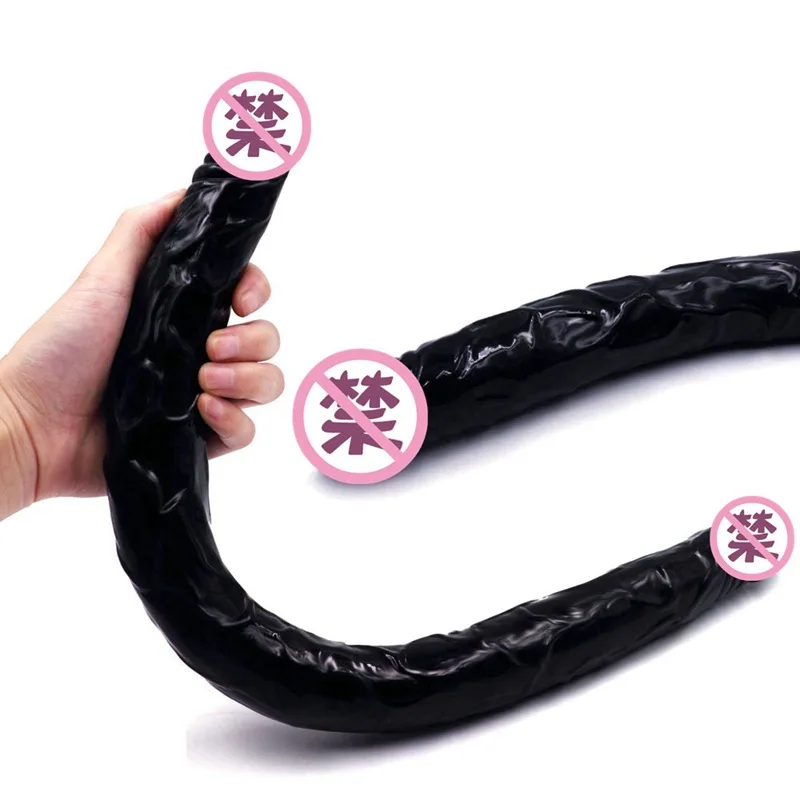 Двойной Дилдо супер длинные 21 5 Дюймов гибкий мягкий пенис утешение вибратор