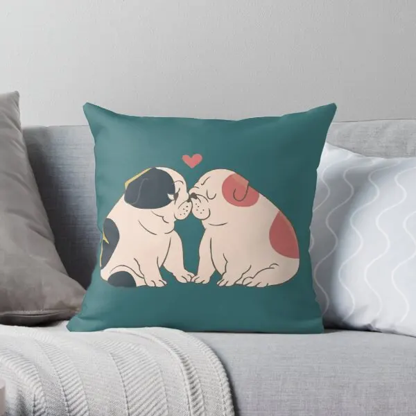 

English Bulldog Kisses Soft ative Throw Pillow Cover Pillow Case Cover Wedding Bed Pillows NOT Included