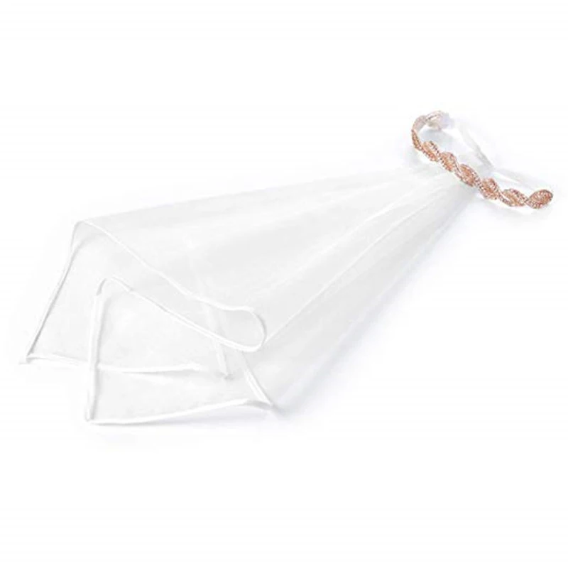 Двухслойная блестящая эластичная повязка на голову свадебная вуаль для невесты