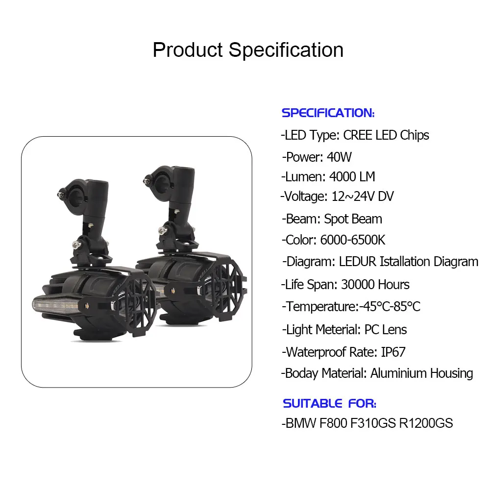 Светодиодный светильник для головы мотоцикла с сигналом поворота мигающий