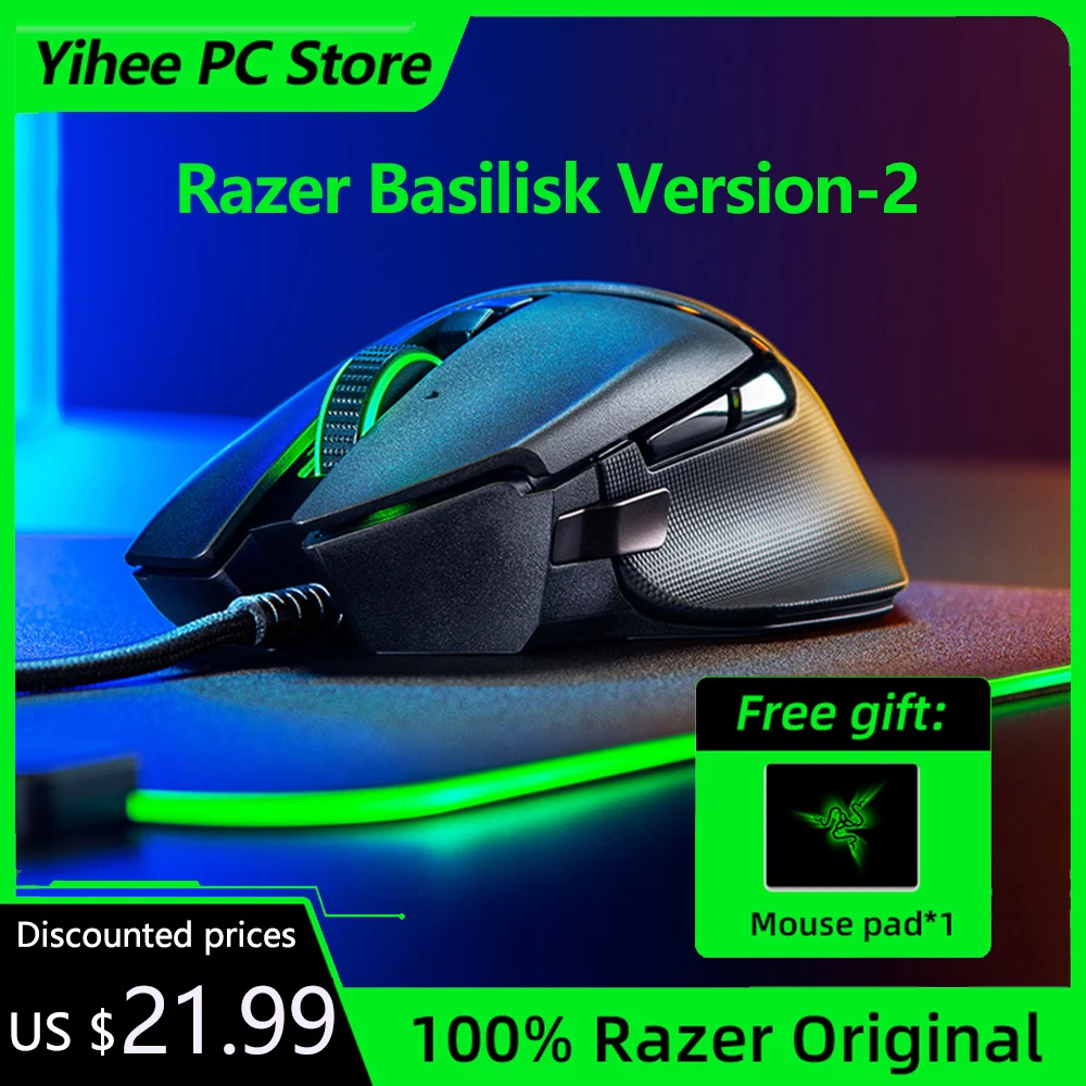 

Razer Basilisk Version-2 Basilisk V2 Gaming RGB Wired Computer Game Mice Notebook Dedicated Mouse