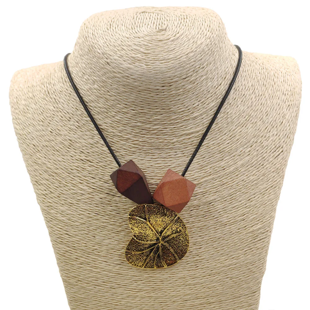 Лидер продаж длинное деревянное ожерелье с кулоном в этническом стиле