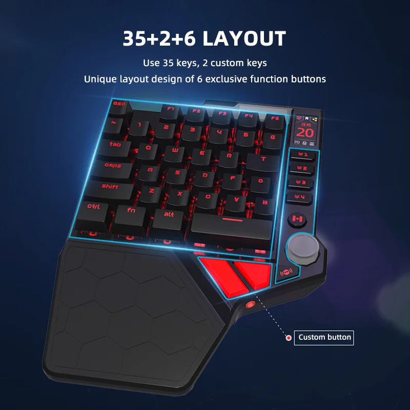 

K5 игровая Механическая Проводная клавиатура PUBG с RGB подсветкой, клавиатура с одной рукой для мобильных игр handjoy k5, клавиатура
