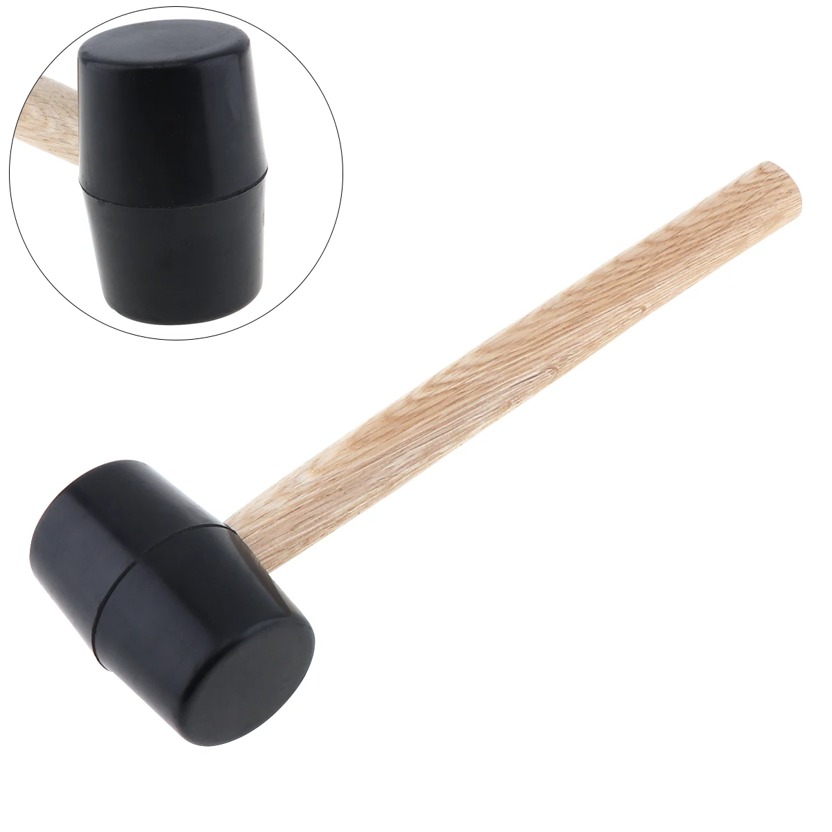 

Multifunctional Rubber Hammer Mounting Hammer with Round Head and Wooden Handle DIY Hand Tool For Home Woodworking DIY