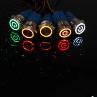 22mm new waterproof metal push button switch led light black momentary latching car engine computer pc power switch