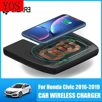 10w qi wireless charging for honda for civic 2016 2019 charger fast charging plate universal for iphone for samsung for huawei