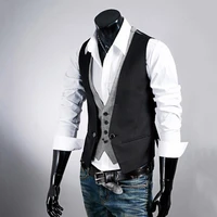 suit waistcoat single breasted lightweight layered business gentlemen male waistcoat dress suit vest