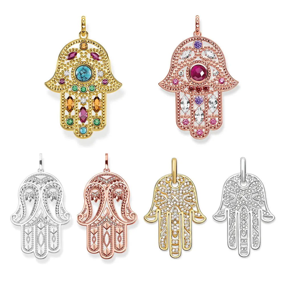 Кулон в виде руки Фатимы из розового золота серебро 925 пробы модные ювелирные