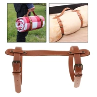 pu leather picnic blanket strap camping picnics motorcycle bedroll straps